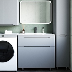 Style Line Мебель для ванной Марелла 80 Люкс Plus антискрейтч серая матовая – фотография-1